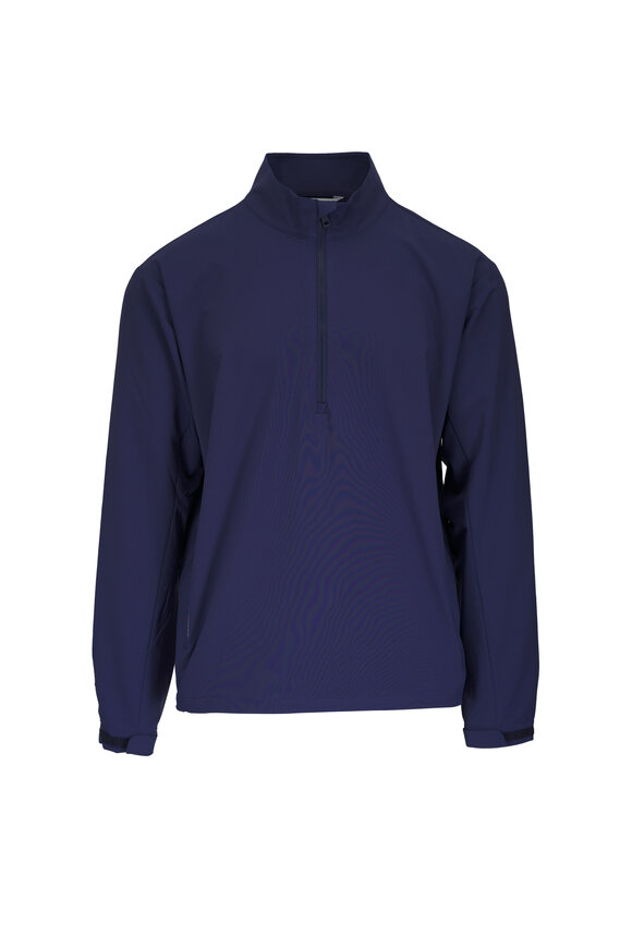 Peter Millar Navy Blue Quarter-Zip Pullover - view 1