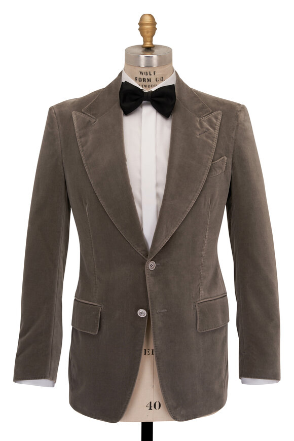 Tom Ford - Atticus Light Steel Gray Velvet Sportcoat