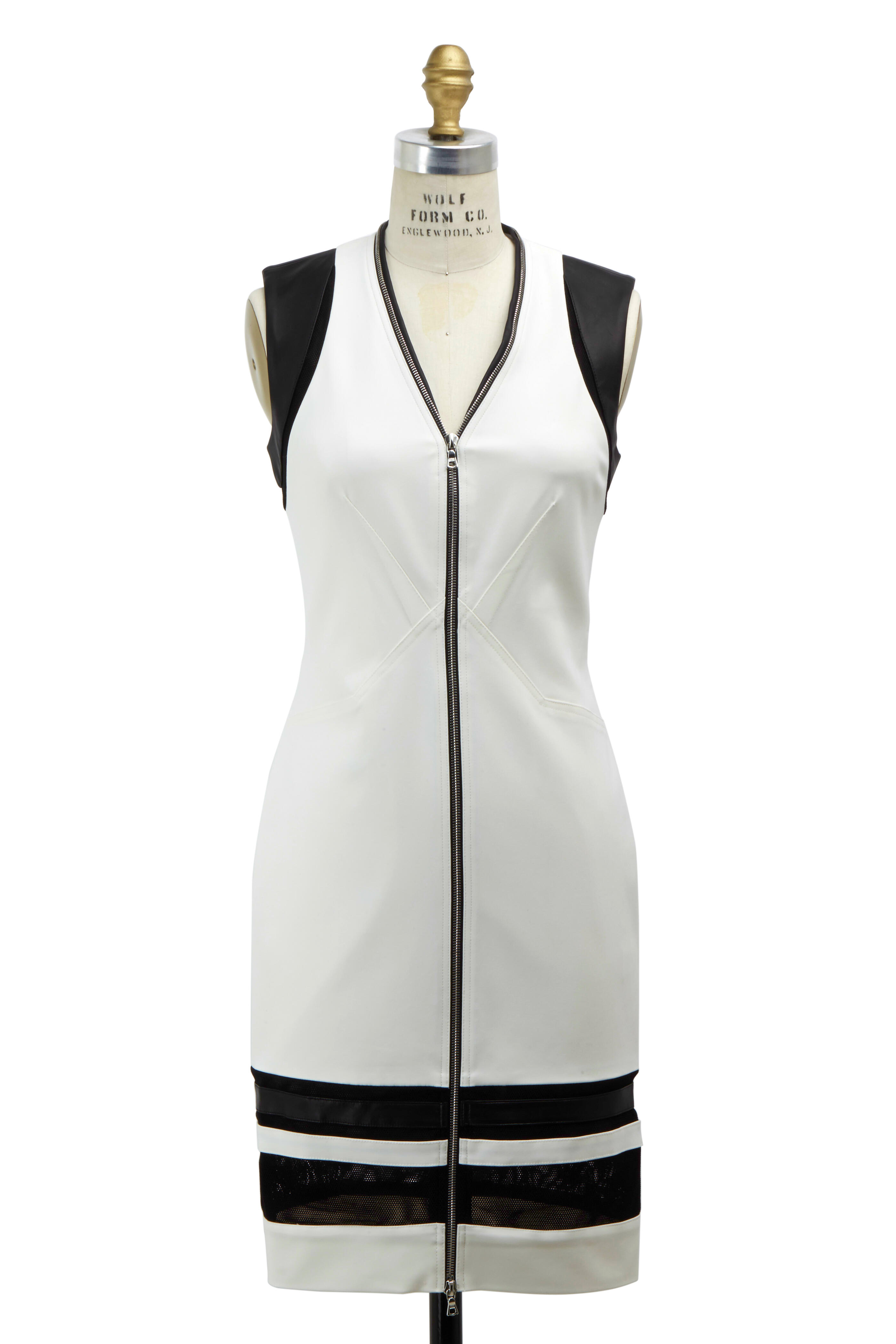 Yigal Azrouël - White & Black Techno Cotton Dress