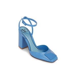 Valentino Garavani - One Stud Denim Leather Ankle Strap Pump