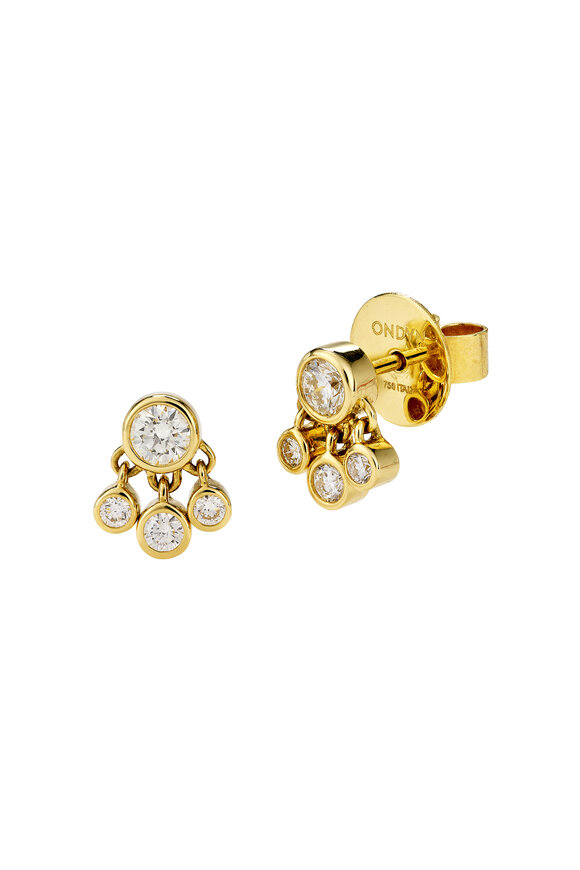 Ondyn 18k Yellow Gold Noor Triple Drop Stud