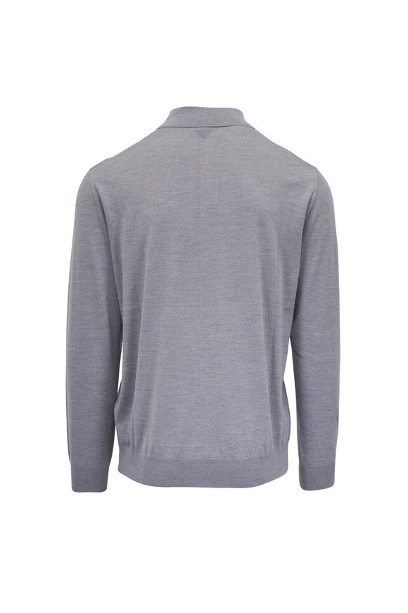 Maurizio Baldassari Light Gray Wool Polo Sweater - view 4