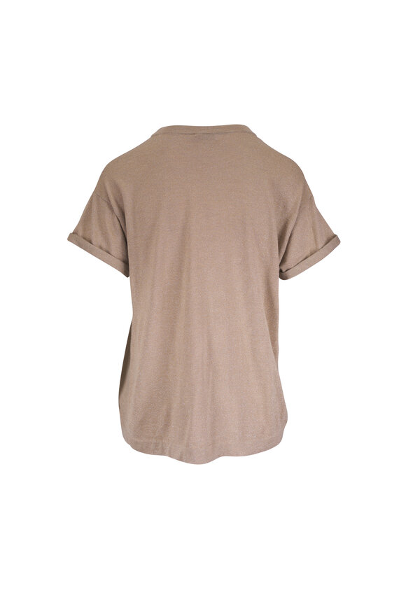Brunello Cucinelli Brown Lurex T-Shirt - view 3
