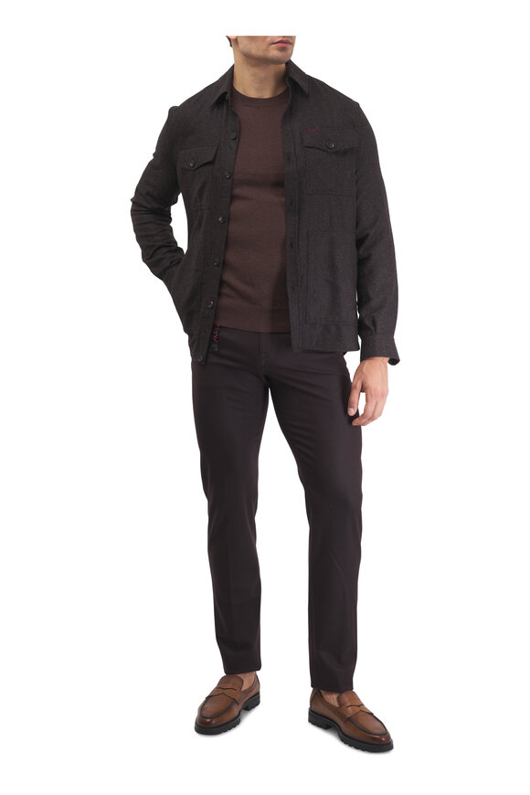 Isaia Brown Cashmere Crewneck Sweater - view 5