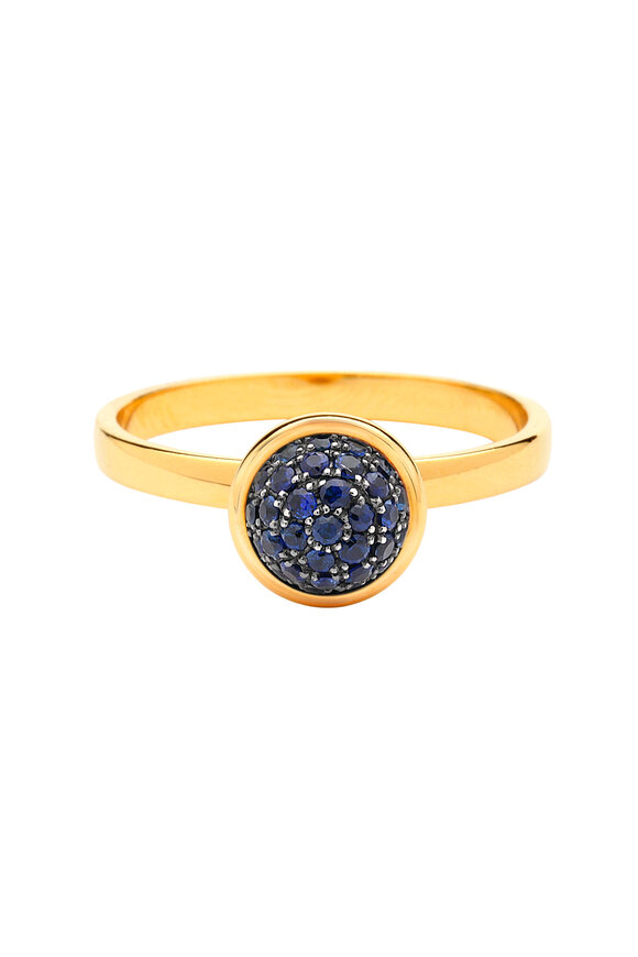 Syna - 18K Yellow Gold Blue Sapphire Stackable Ring