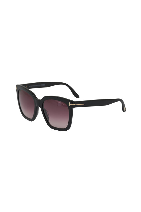 Tom Ford Eyewear - Karmen 55 Square Shiny Black Sunglasses