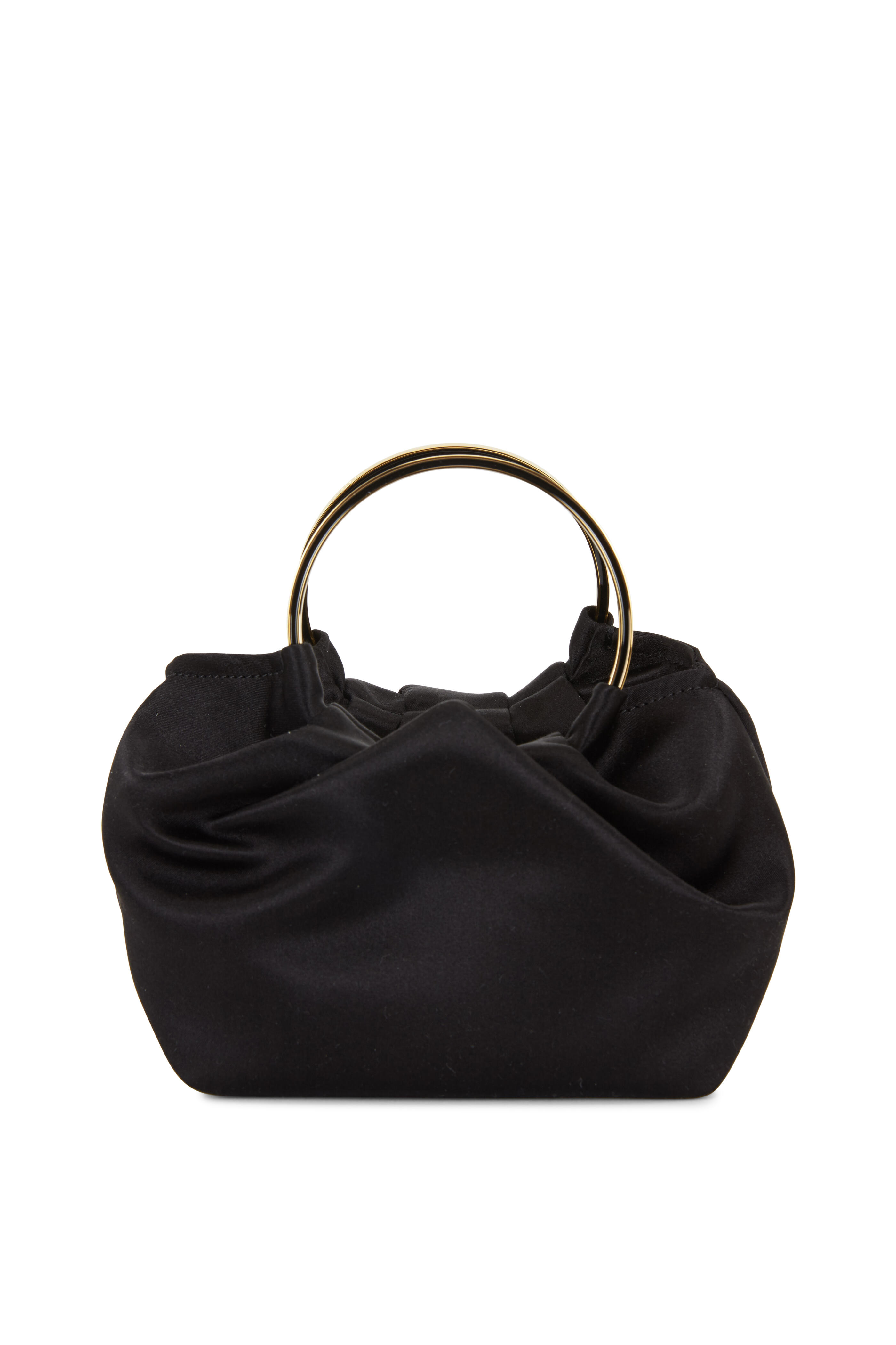 The Row Black Satin Double Circle Micro Bag Mitchell Stores