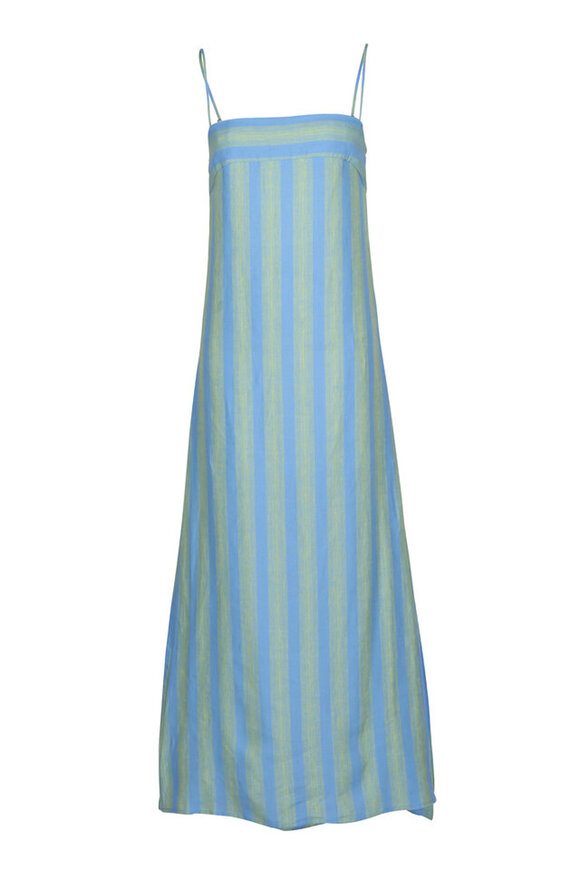 Staud Laura Seaport Stripe Linen Dress