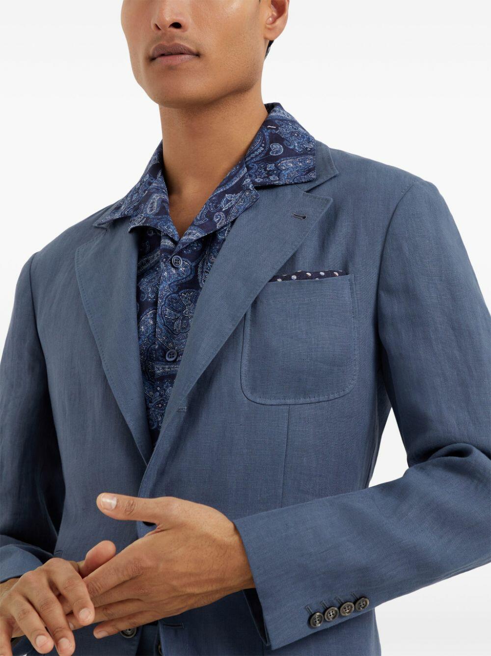 ジャケット BRUNELLO CUCINELLI LIGHT BLUE COTTON BLAZER Wool and silk blazer for Man in Blue | Brunello Cucinelli