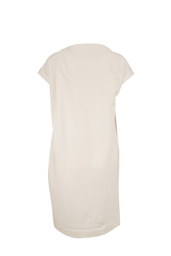 Brunello Cucinelli - Natural White Monili Tube Shoulder Dress