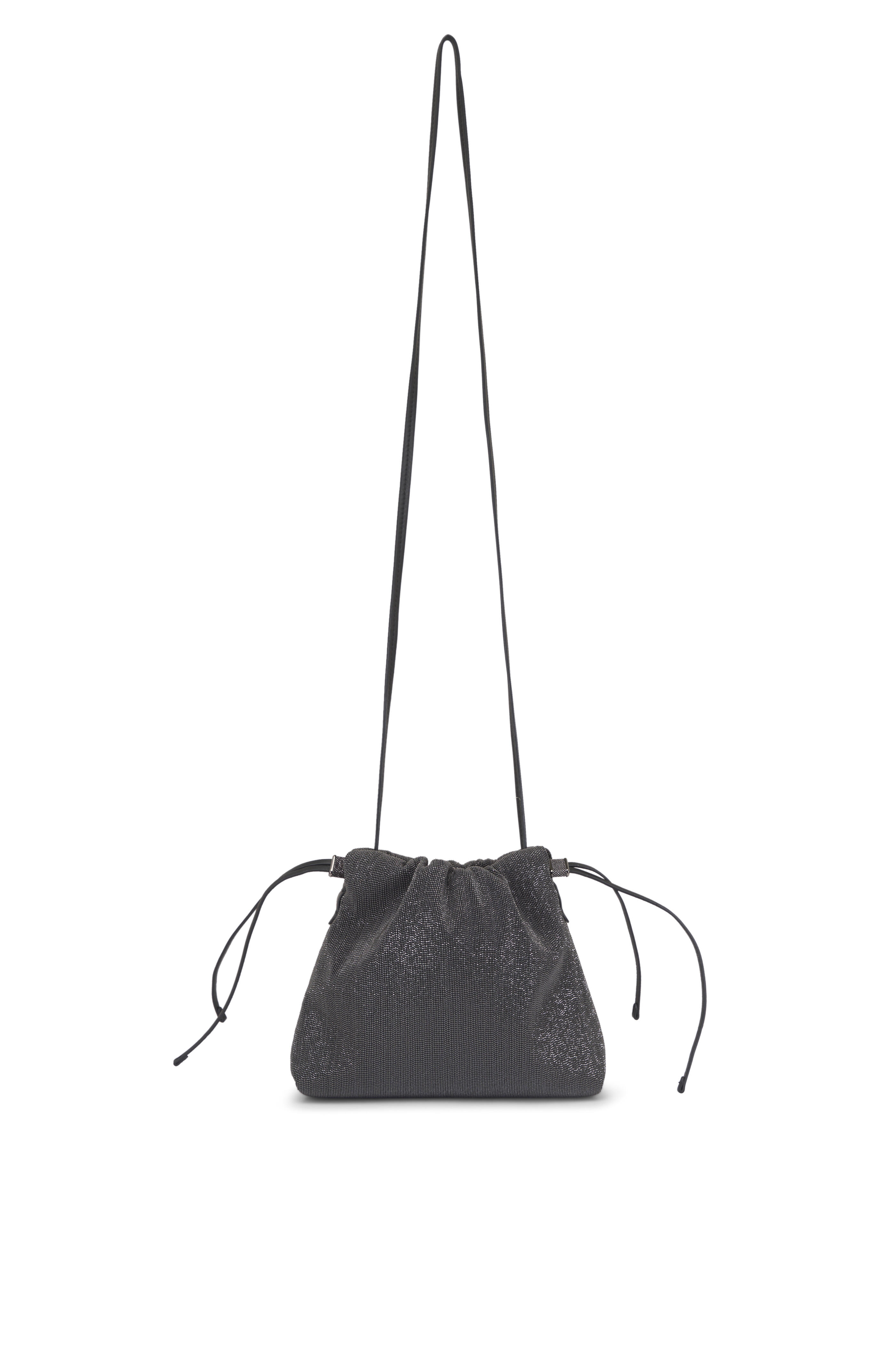 Brunello Cucinelli - Ultrablack Monili Drawstring Shoulder Bag - view 1