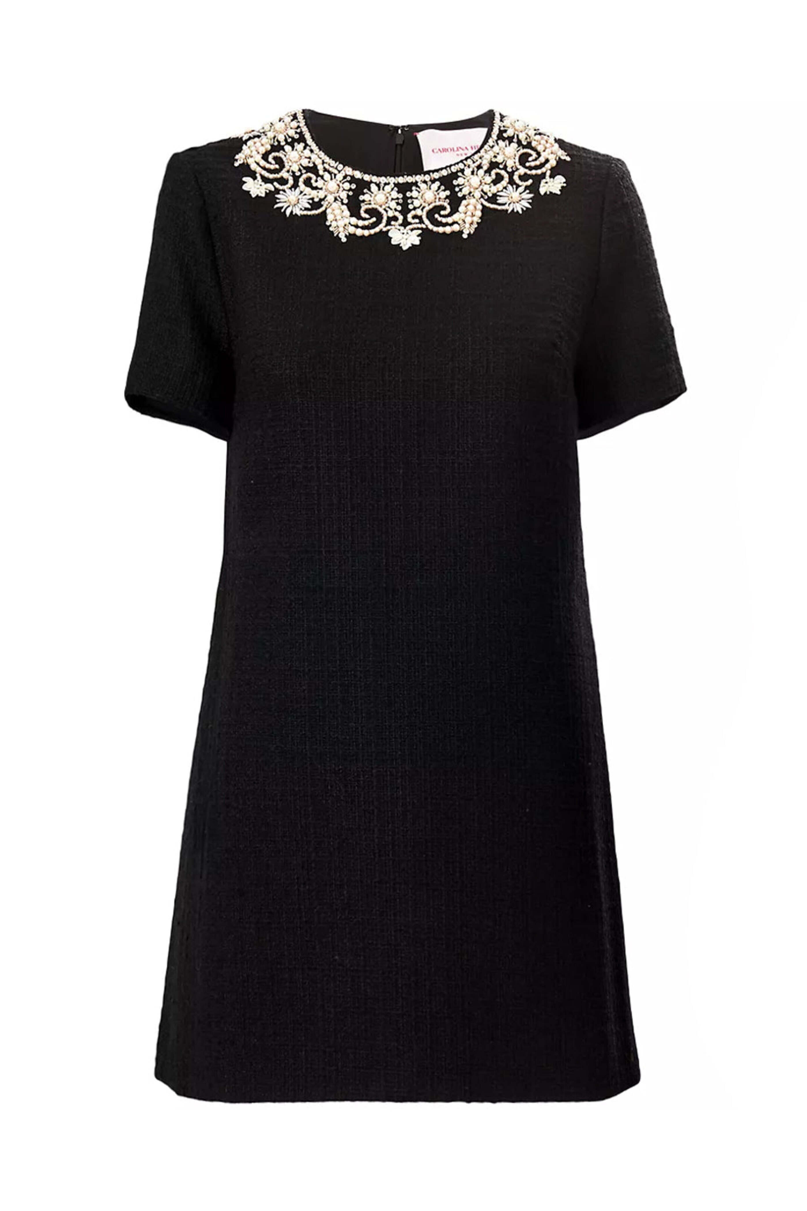 Carolina Herrera - Black Embellished Shift Dress