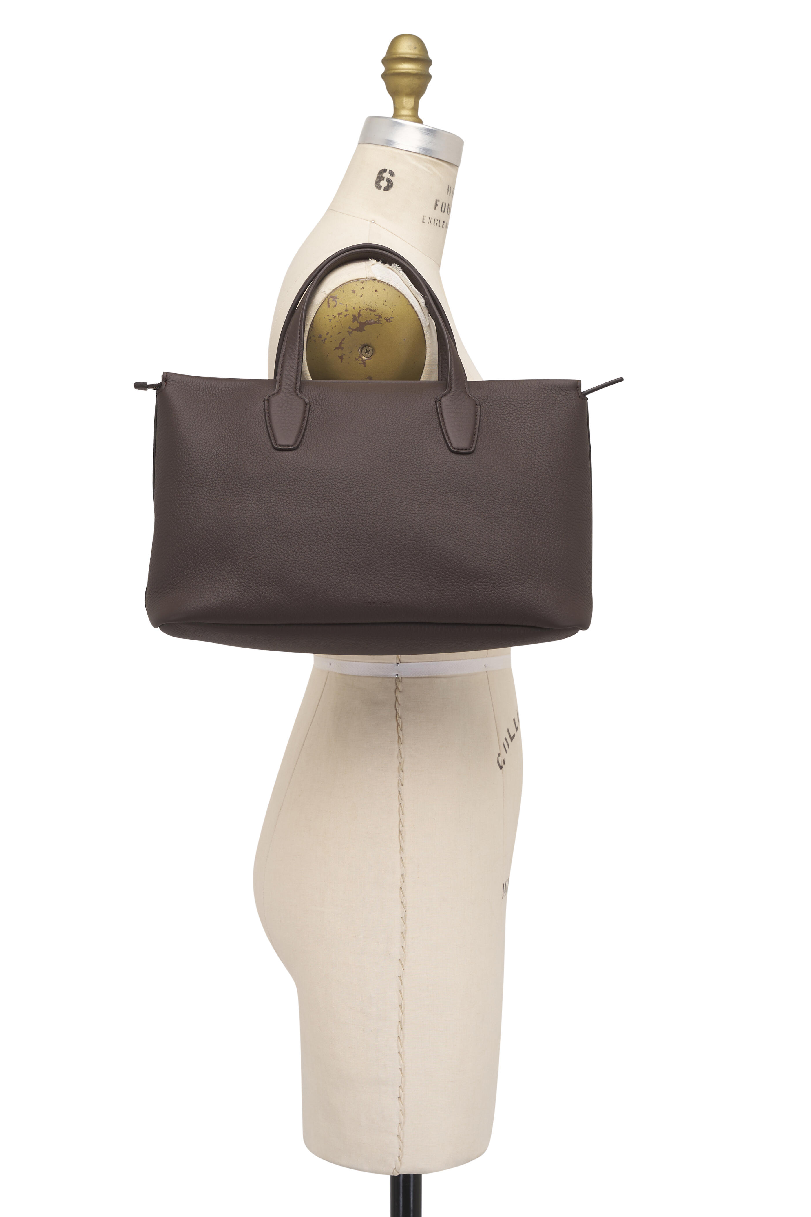 The Row - Marcel Deep Brown Ans Top Handle Bag