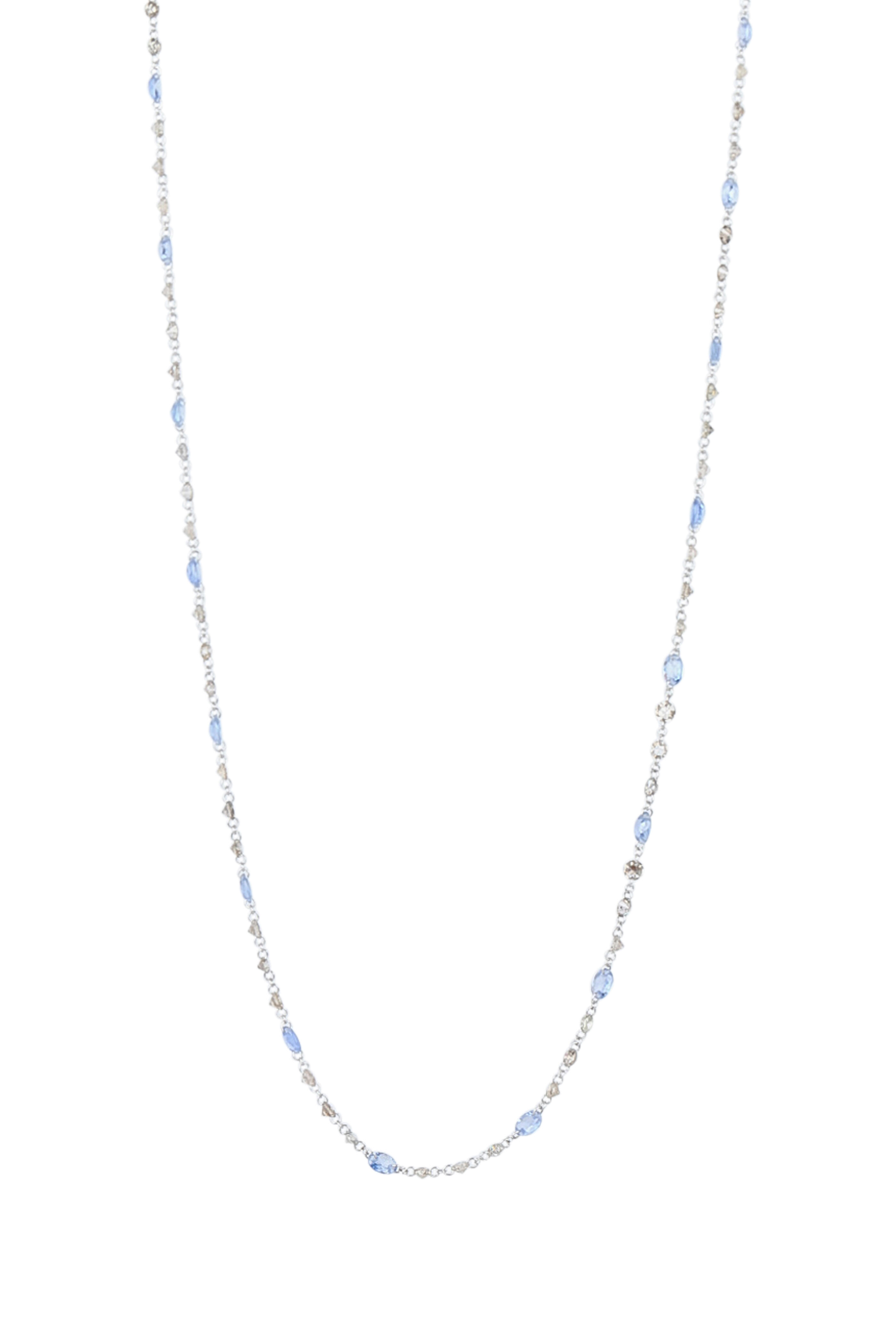 Kai Linz - 18K Yellow Gold Blue Sapphire & Diamond Necklace