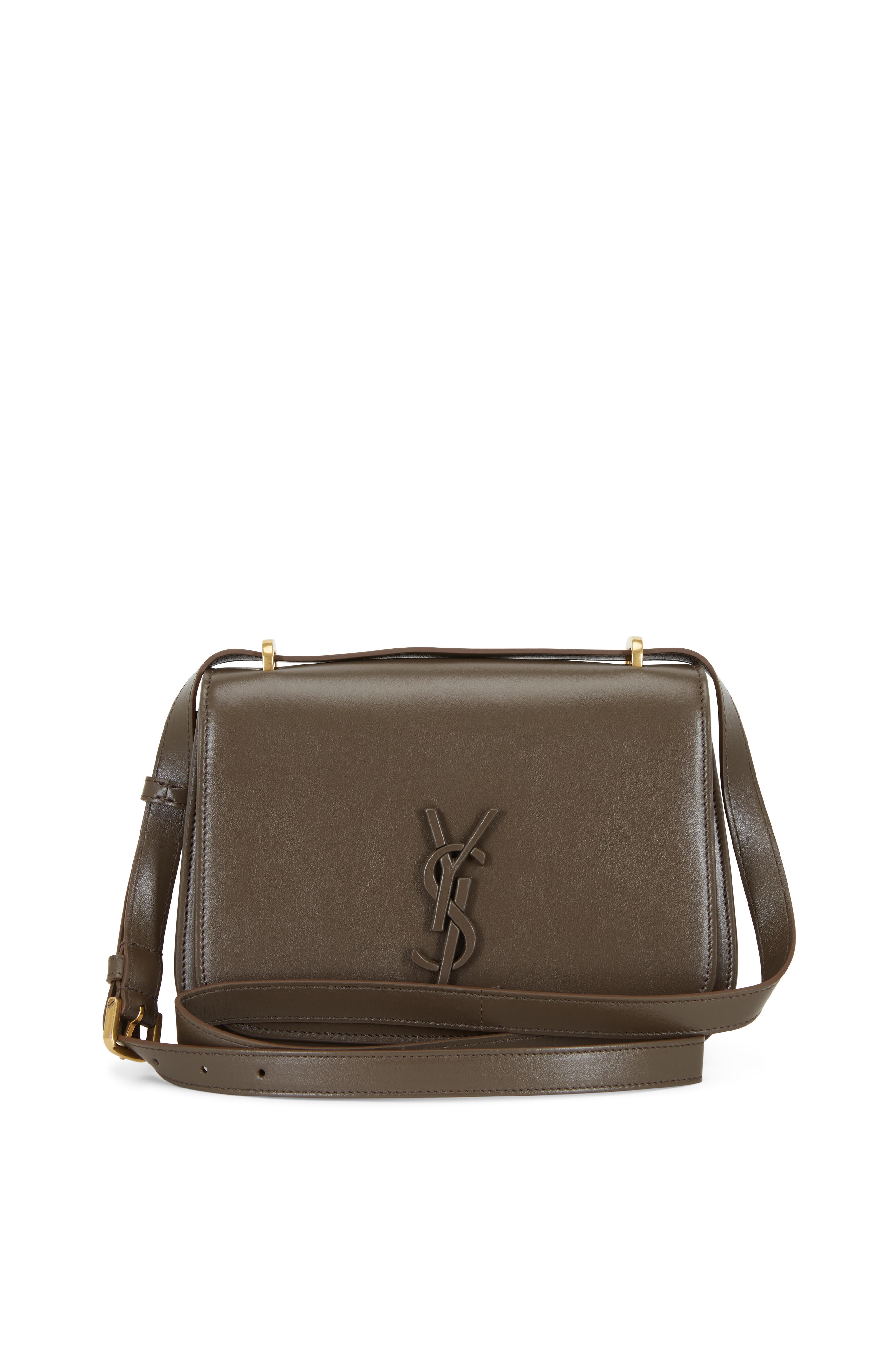 Saint Laurent Spontini Brown Leather Small Satchel