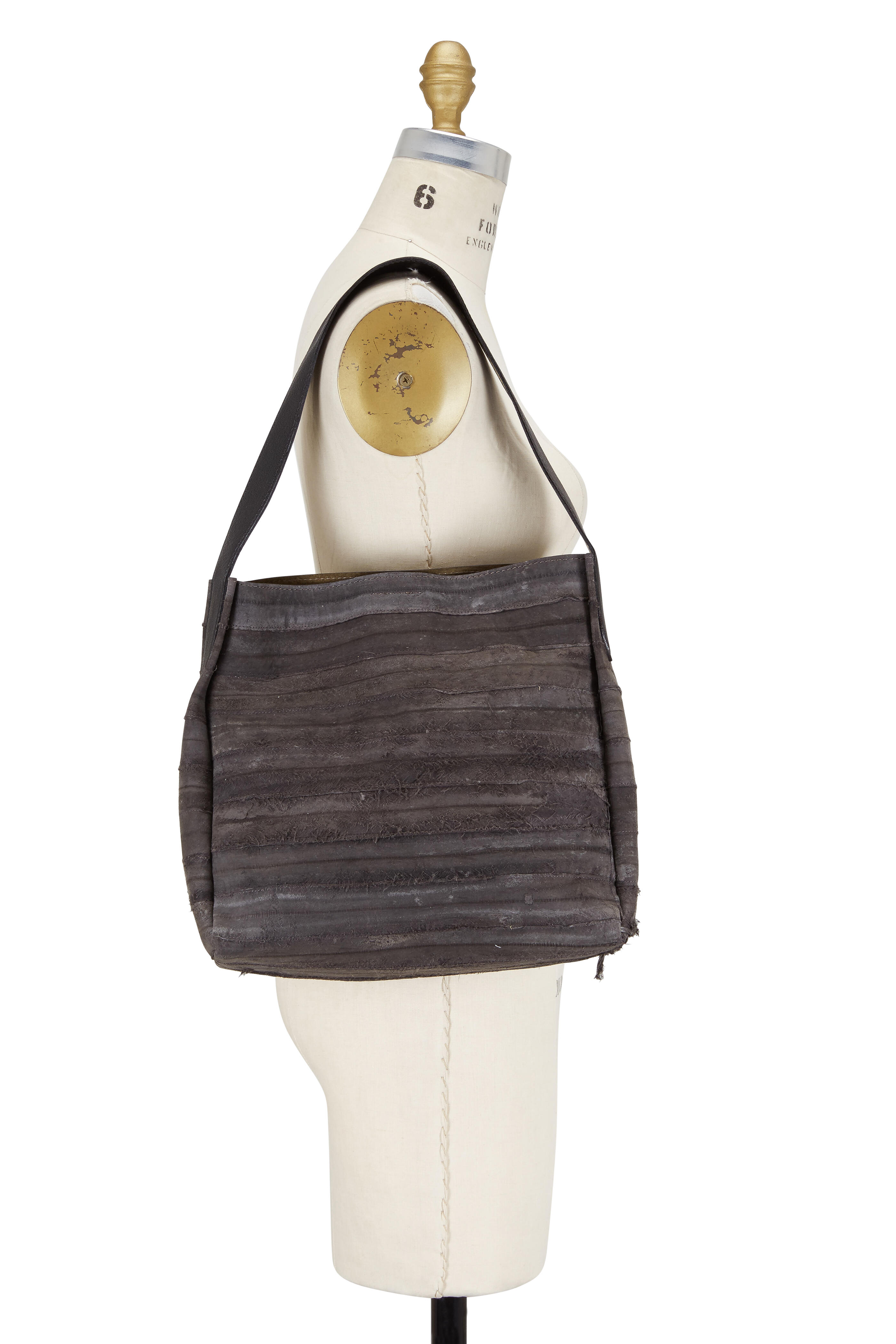 B May Bags - Anthracite Eel Small Hobo Bag