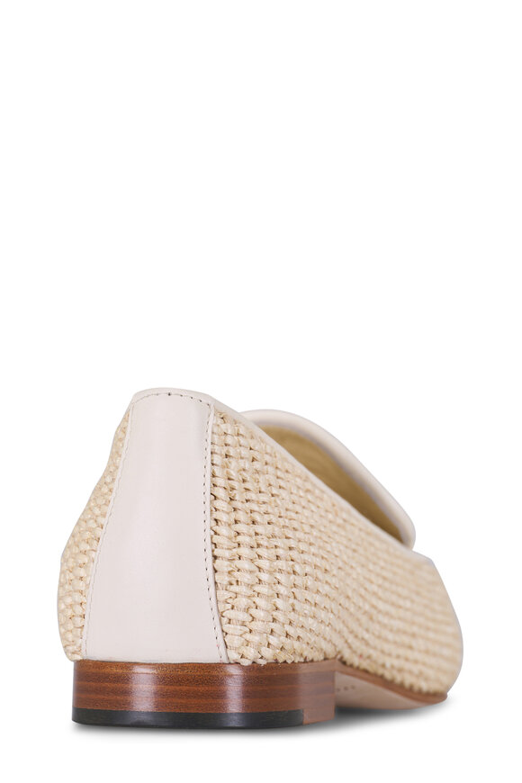 Manolo Blahnik Pitakara Cream Raffia Loafer - view 3