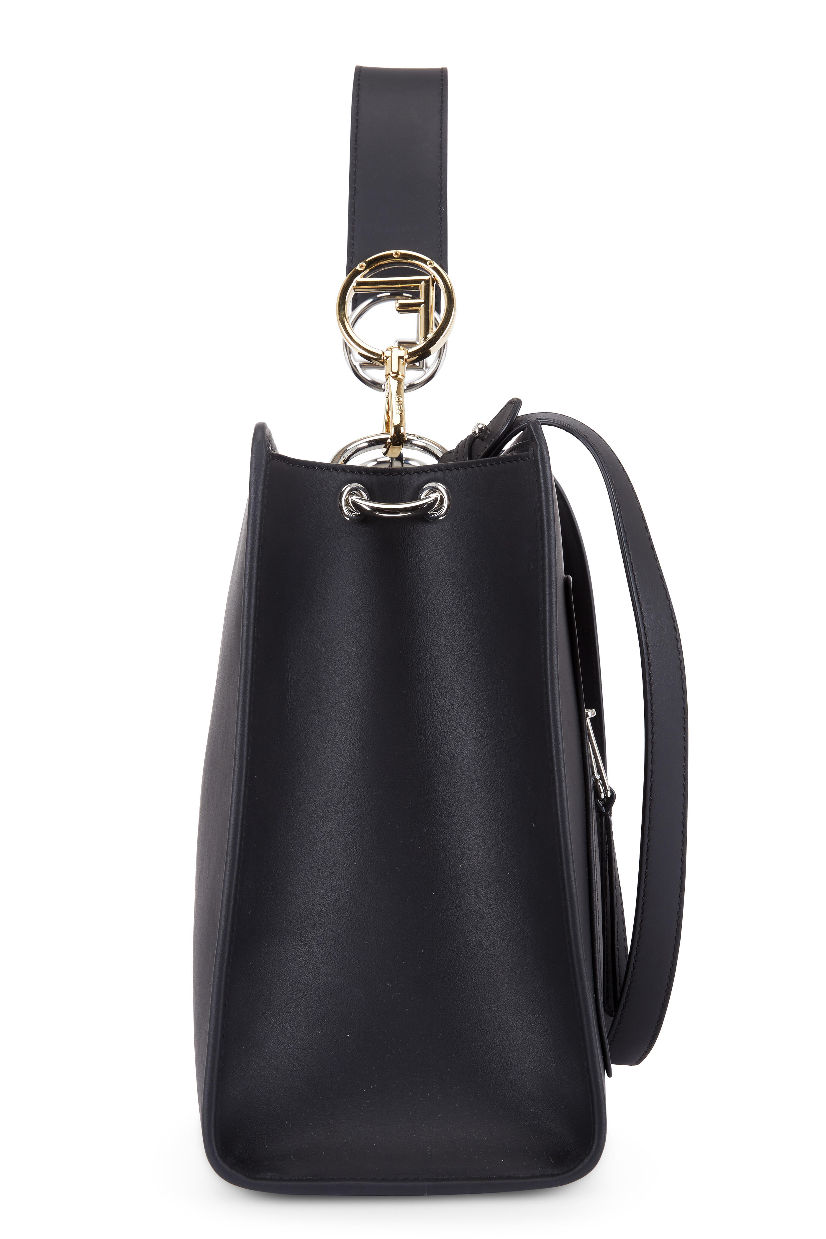 Fendi - Runaway Black Leather Large Luxe Tote Bag