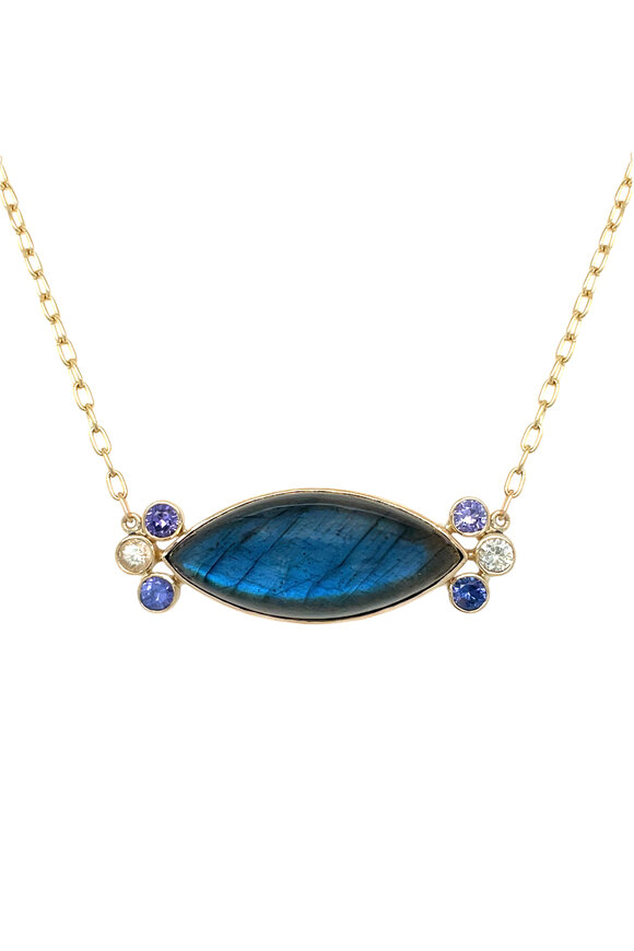 Ellen Hoffman 14k Yellow Gold Labradorite & Sapphire Necklace - view 1