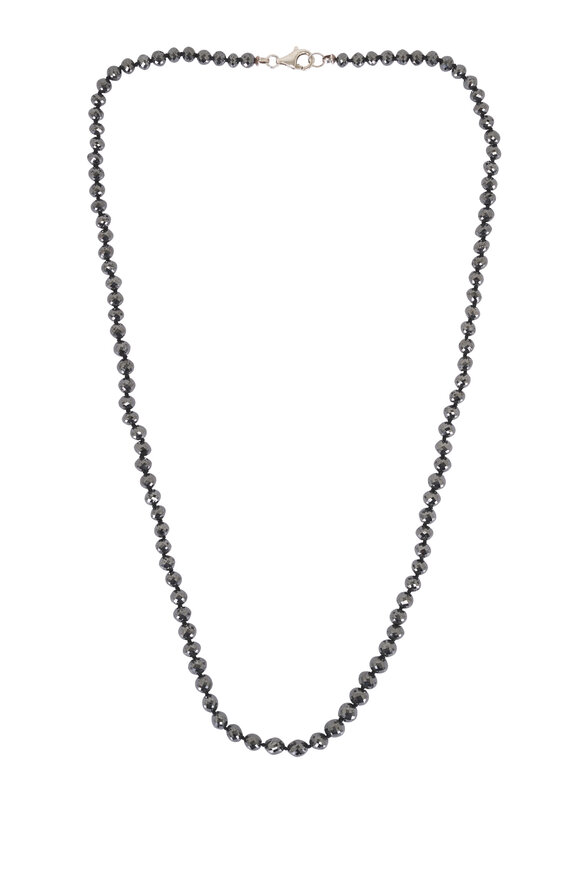 Cairo 14k White Gold Black Diamond Necklace