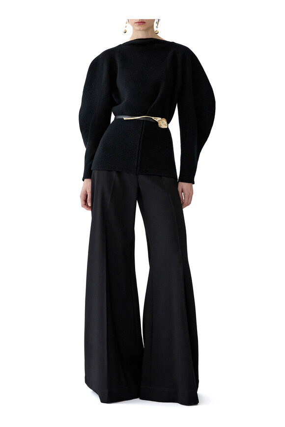 Carolina Herrera Double Jersey Wool Black Sweater - view 2
