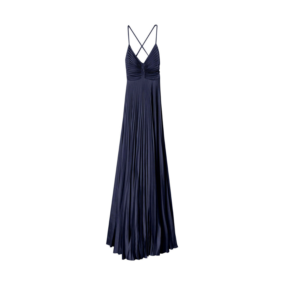 alc navy blue dress Inez Textured Midi Dress main image 0