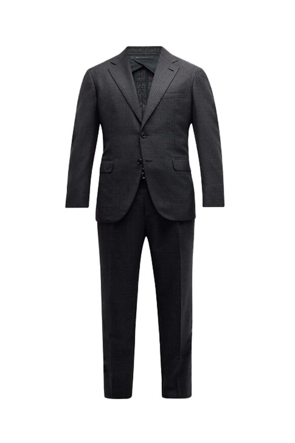Brioni Anthracite Wool Houndstooth Suit