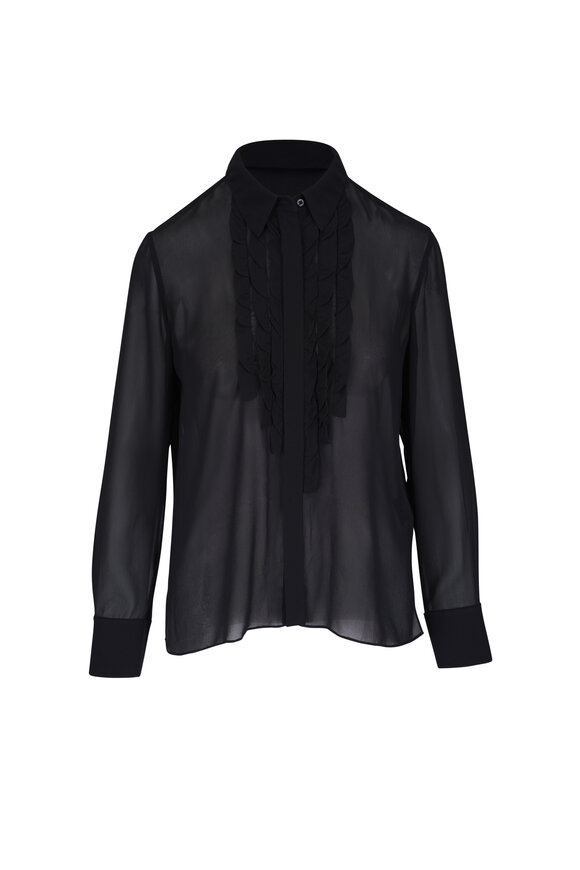 Dorothee Schumacher Sheer Twist Pure Black Blouse