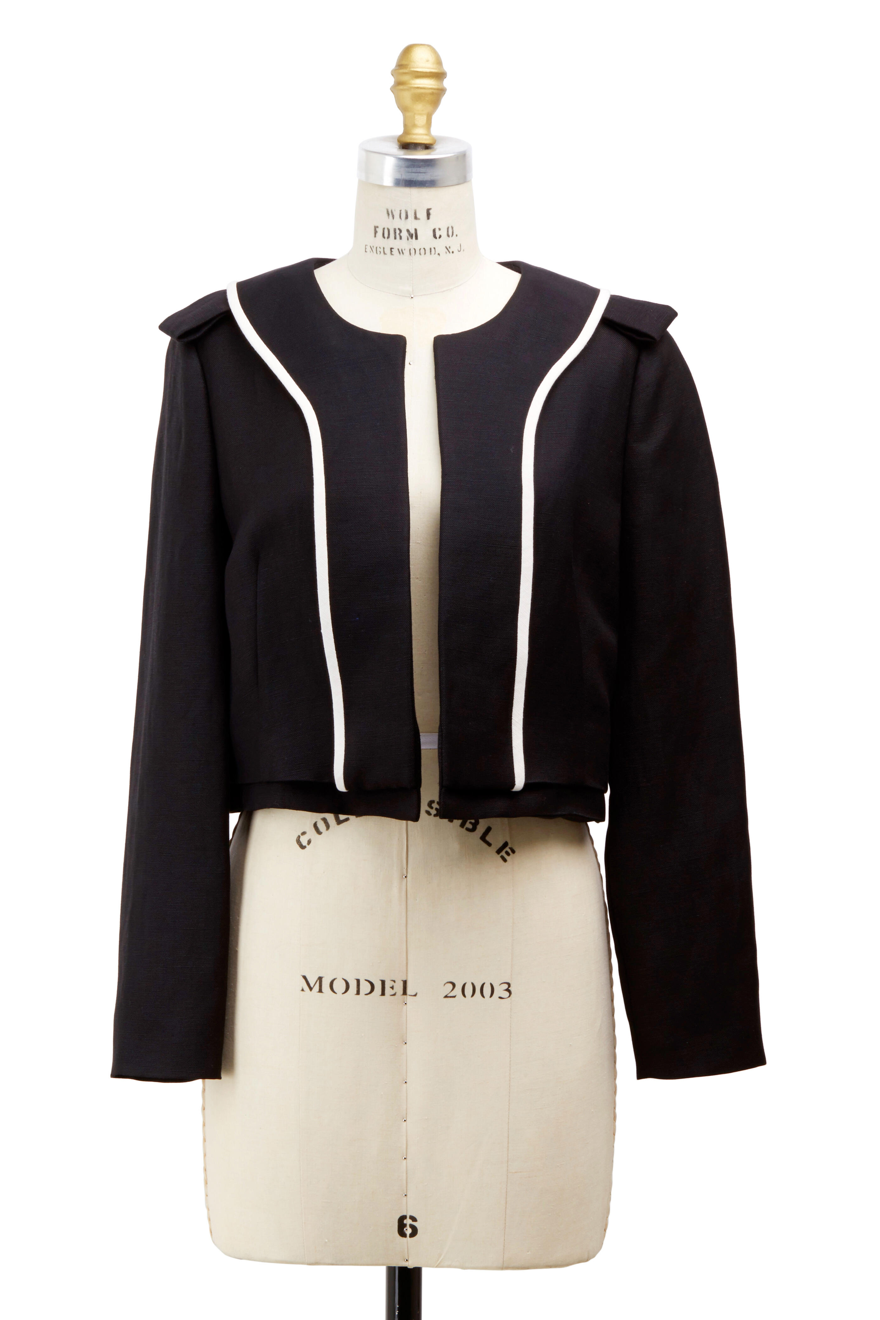 Chloé - Black Linen Cropped Jacket | Mitchell Stores