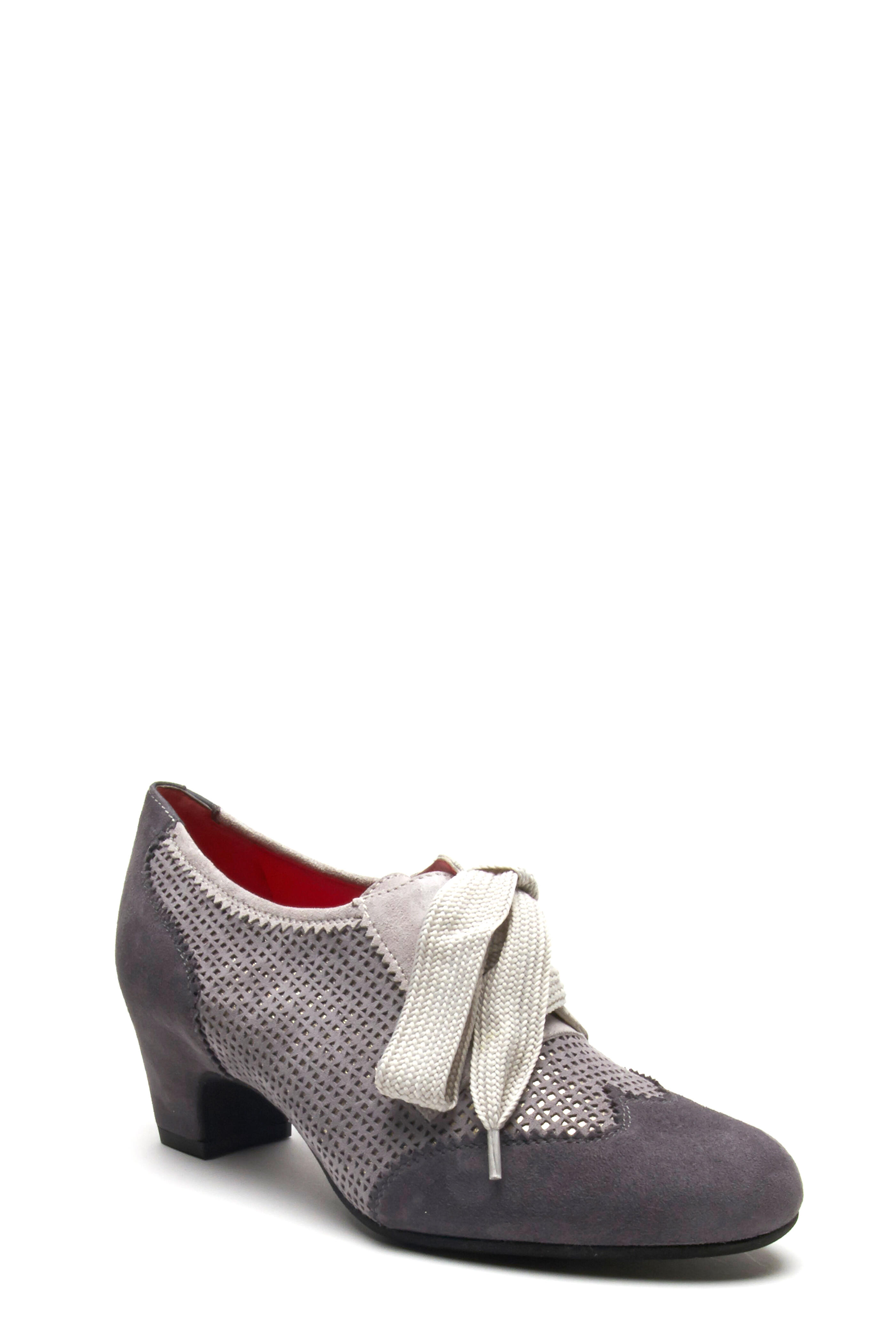 Pas de Rouge - Lucia G304 Gray Suede Oxford Pump, 50mm
