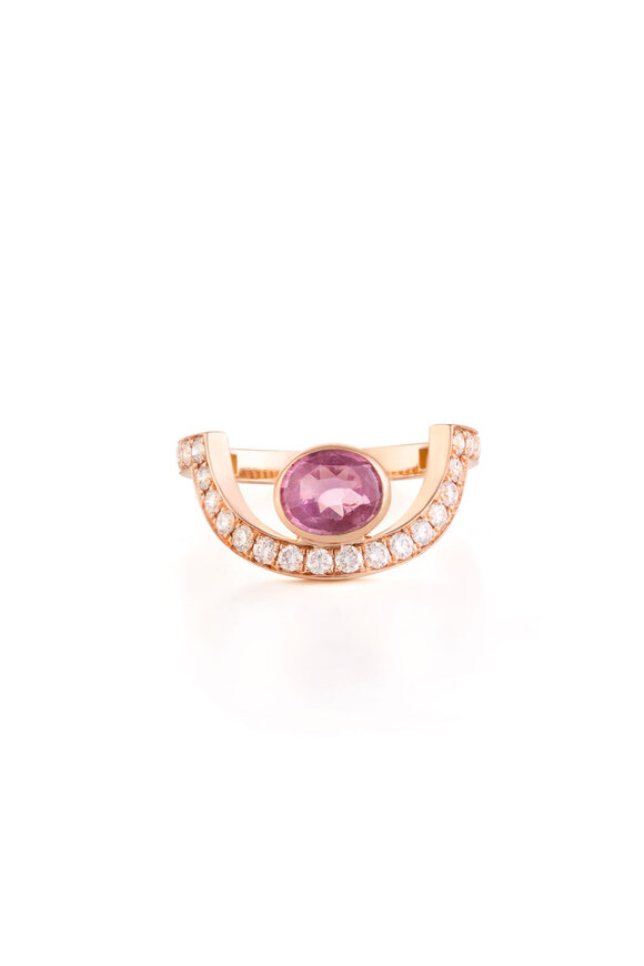 Clara Chehab Irene Pink Half Moon Ring