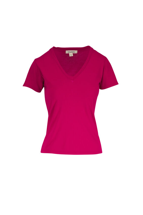 Nili Lotan Carol Red V-Neck T-Shirt