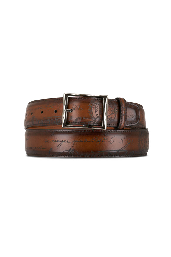 Berluti - Classic Scritto Bis Leather Belt | Mitchell Stores
