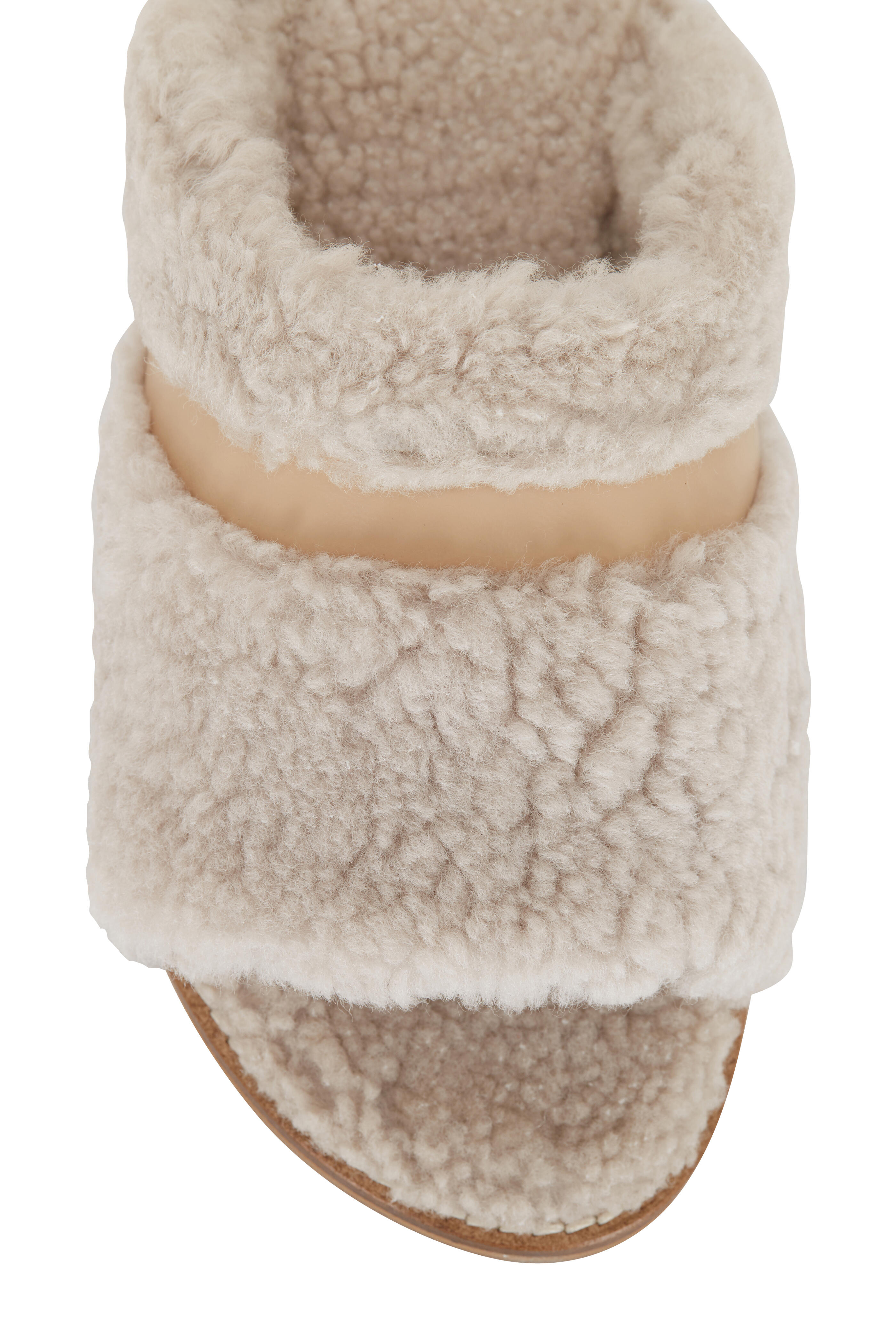 Aquatalia Alina Natural Shearling Leather Slippers