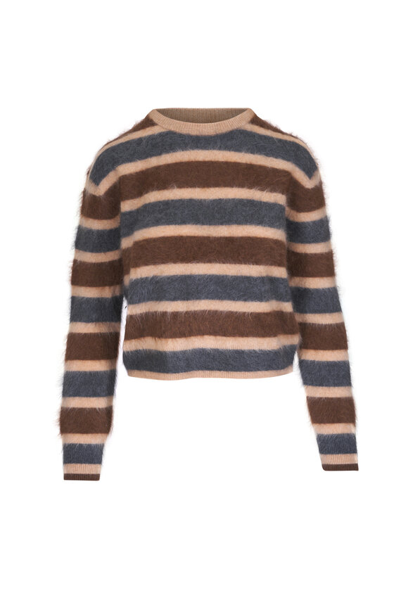 Guest in Residence Grizzly Stripe Cashmere Crewneck Sweater