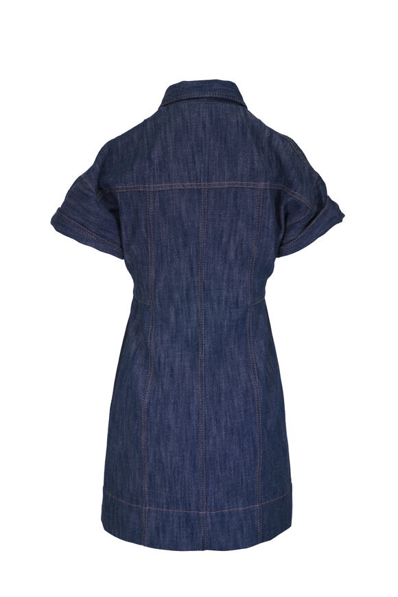 Akris Punto - Denim Shirt Collar Mini Dress