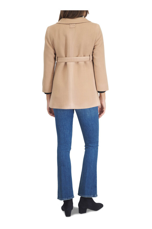 Miu Miu Hazelnut Double Wool Belted Coat - view 4