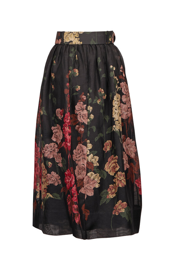 Cara Cara Alba Black Foral Midi Skirt - view 2