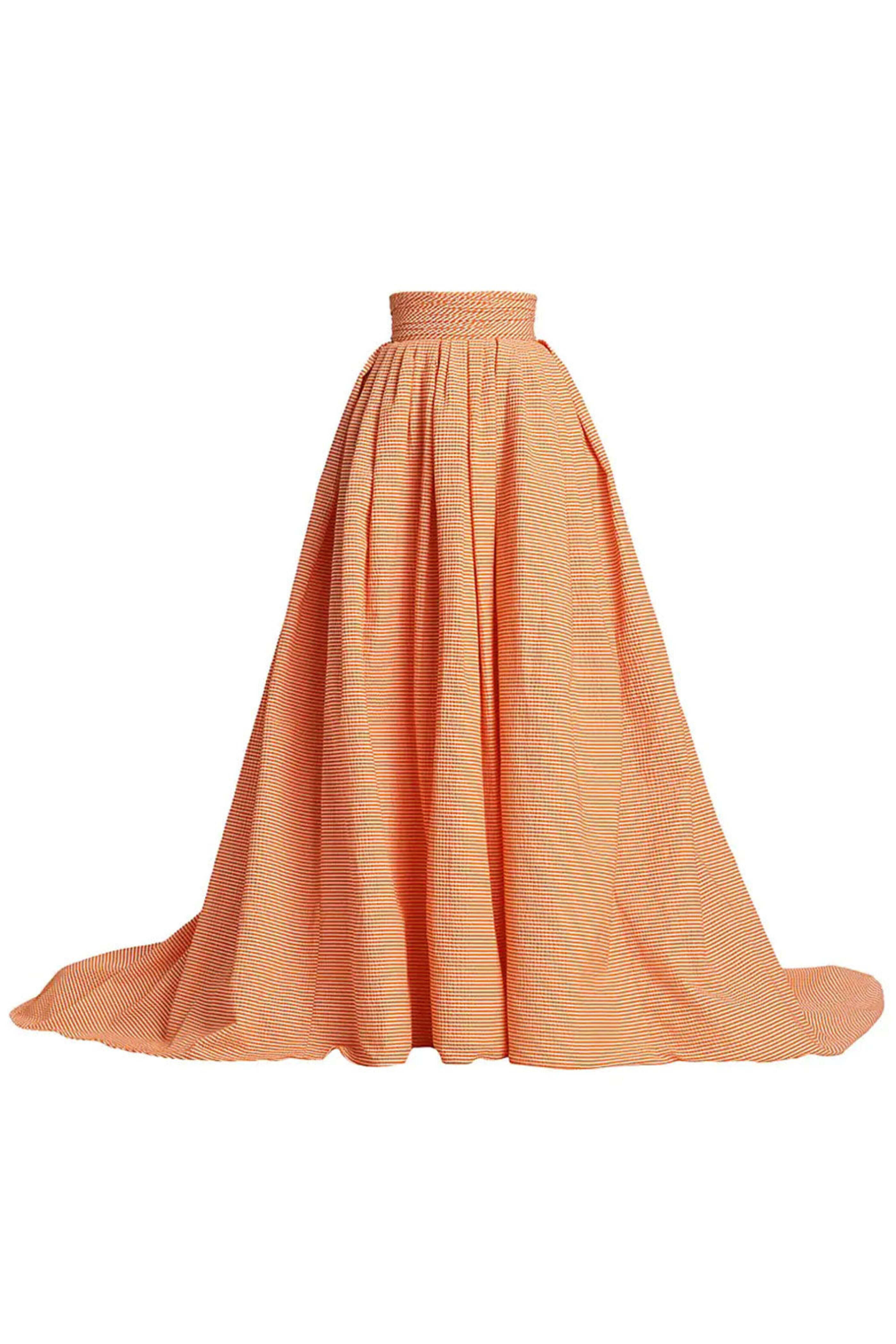 Carolina Herrera - Marigold Seersucker Ruched Waist Ball Skirt
