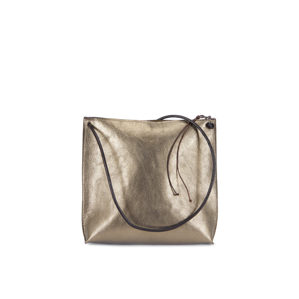 B May Bags - Gold Leather Strappy Zip Pouch | Mitchell Stores