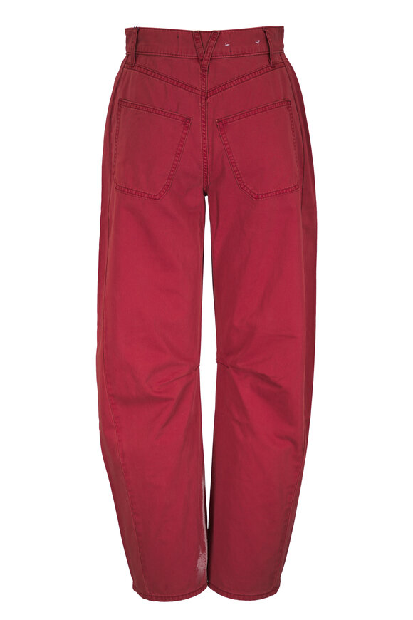 Veronica Beard Sloan Washed Red Oak Barrel Leg Pant - view 3