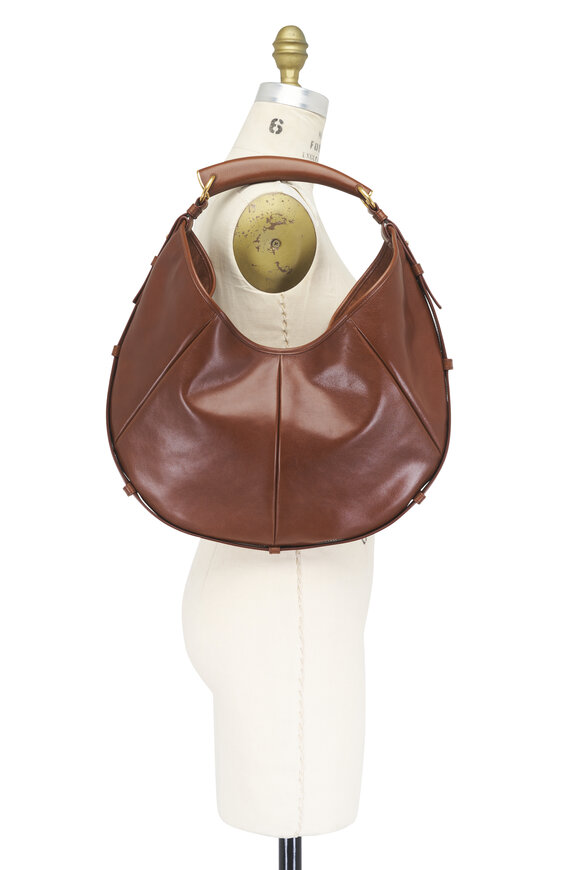 Saint Laurent Medium Mombasa Burnt Bread Leather Top Handle Bag - view 8