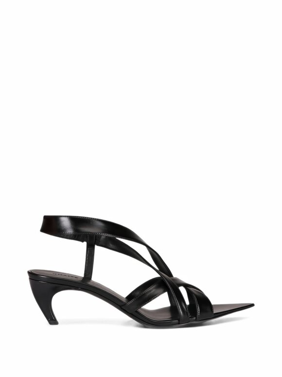 Khaite Sadie Black Leather Multi Strap Sandal, 55mm - view 6