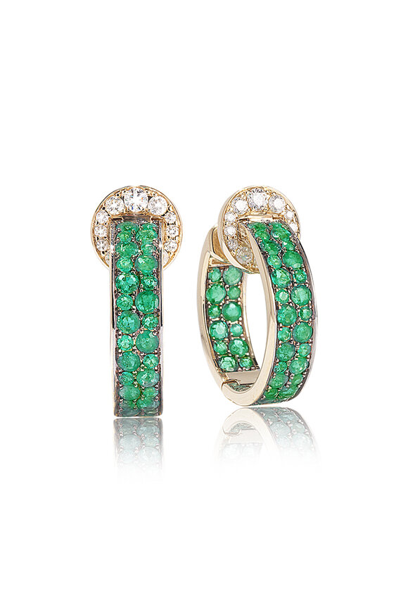 Nam Cho - Modern Emerald & Diamond Hoops