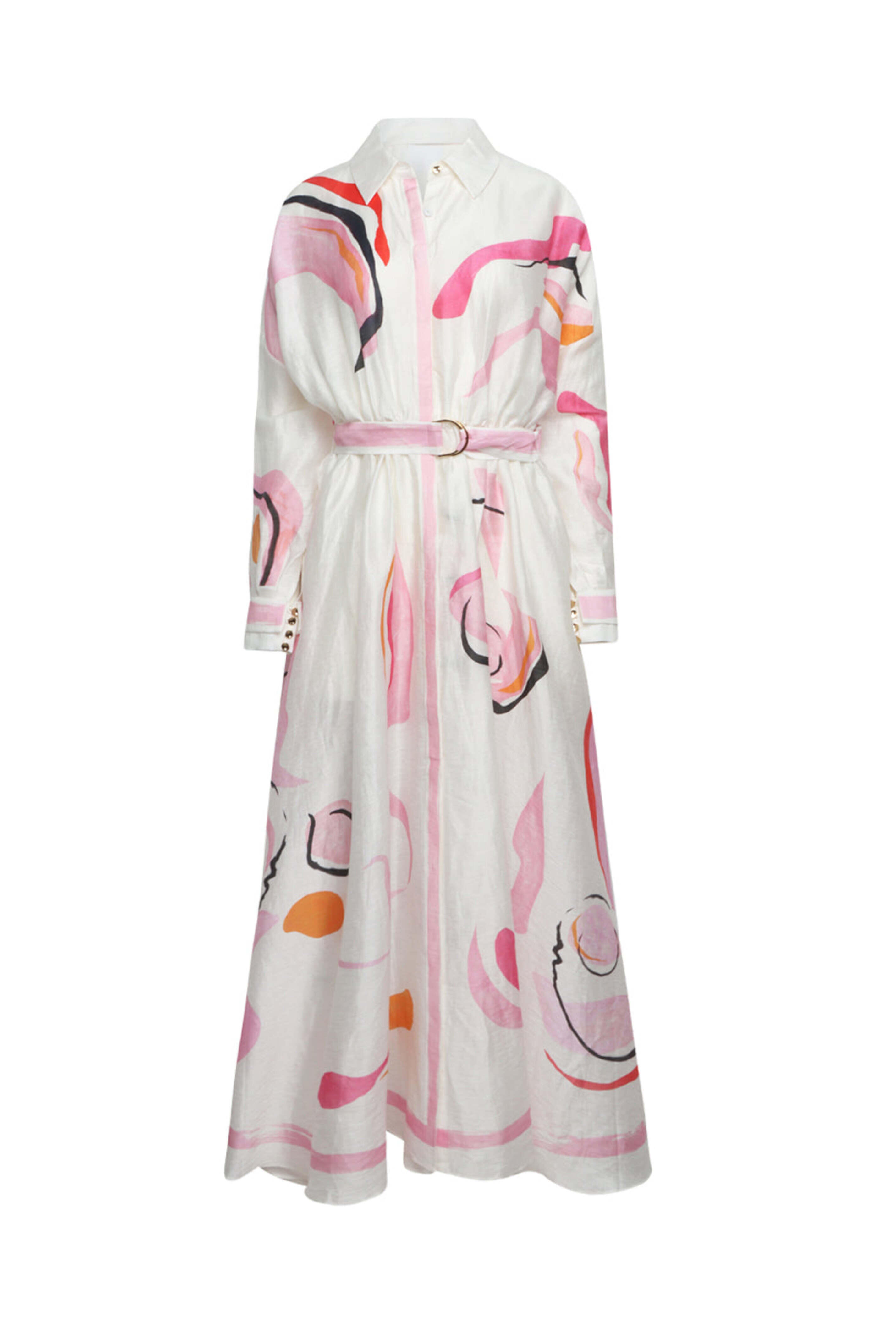 Acler - Blush Abstract Print Pennar Maxi Dress