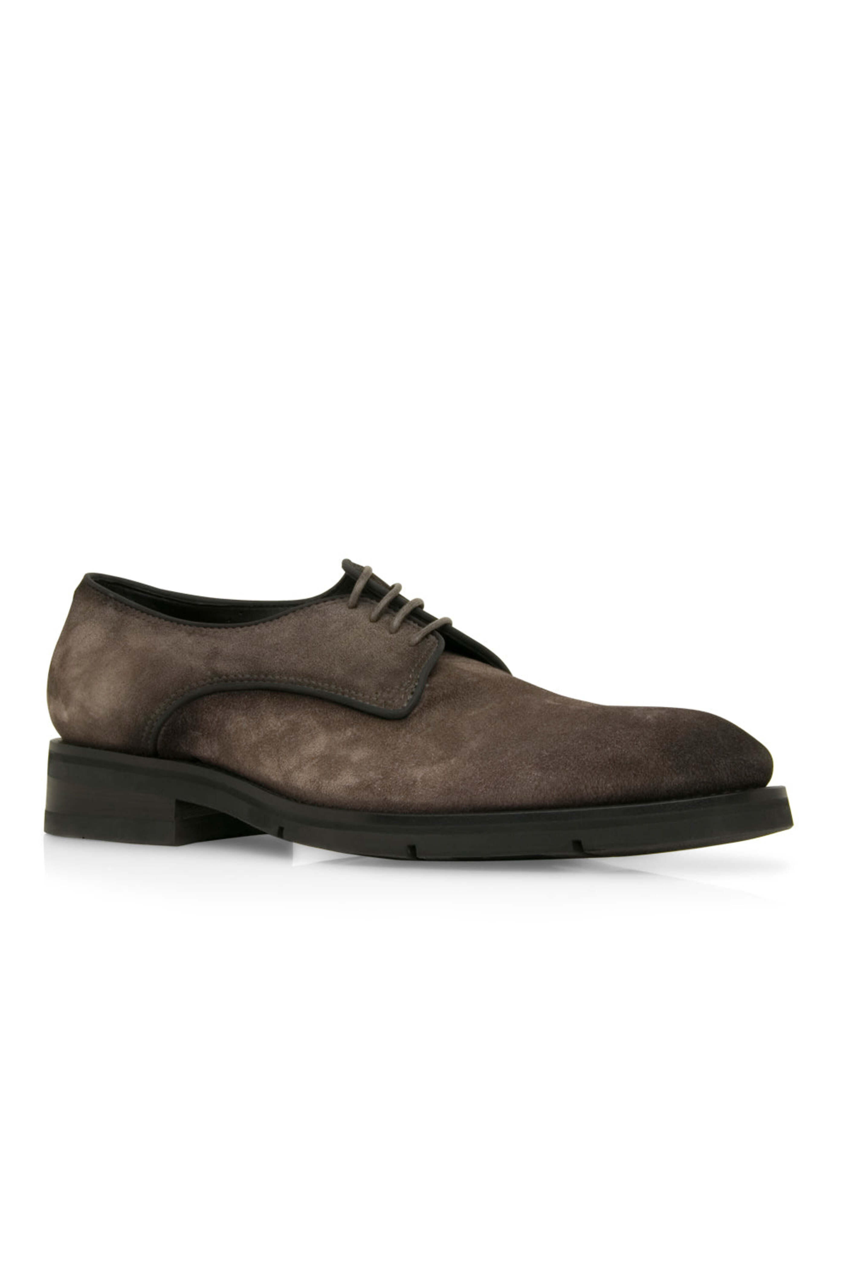 Santoni - Suede Derby in Charcoal