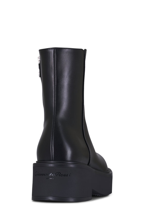Gianvito Rossi Hiro Black Vitello Glove Leather Boot, 50mm - view 3