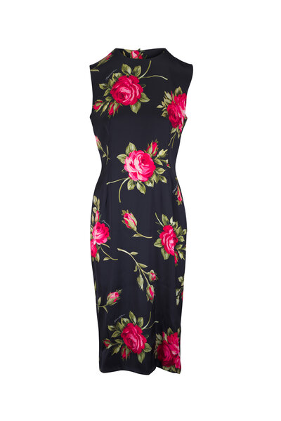 Dolce & Gabbana - Light Blue Multi Flower Bouquet Print Dress
