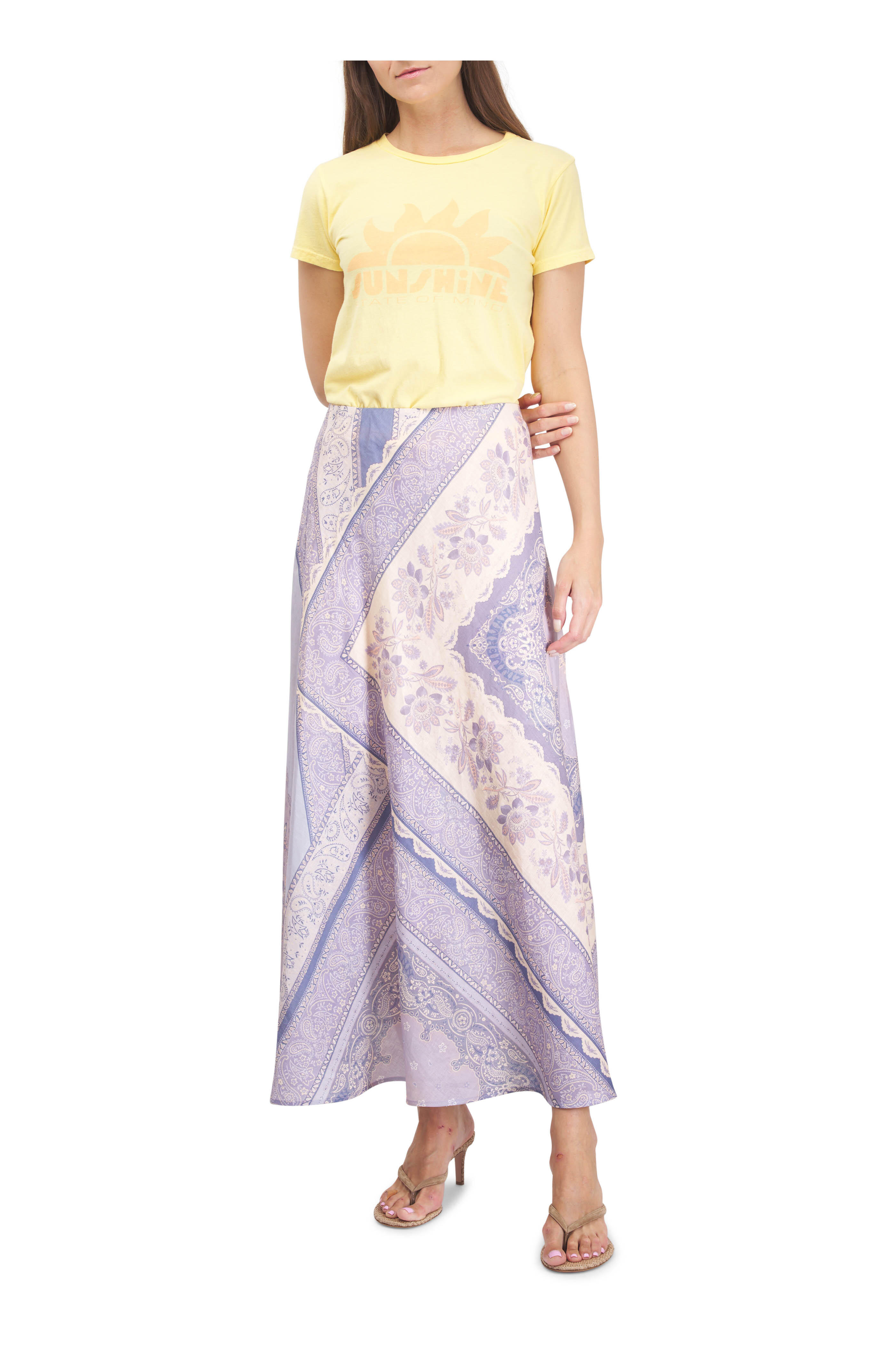 スカート ZIMMERMANN LUCKY EMBROIDERED MIDI SKIRT Lucky embroidered cotton midi skirt in white - Zimmermann