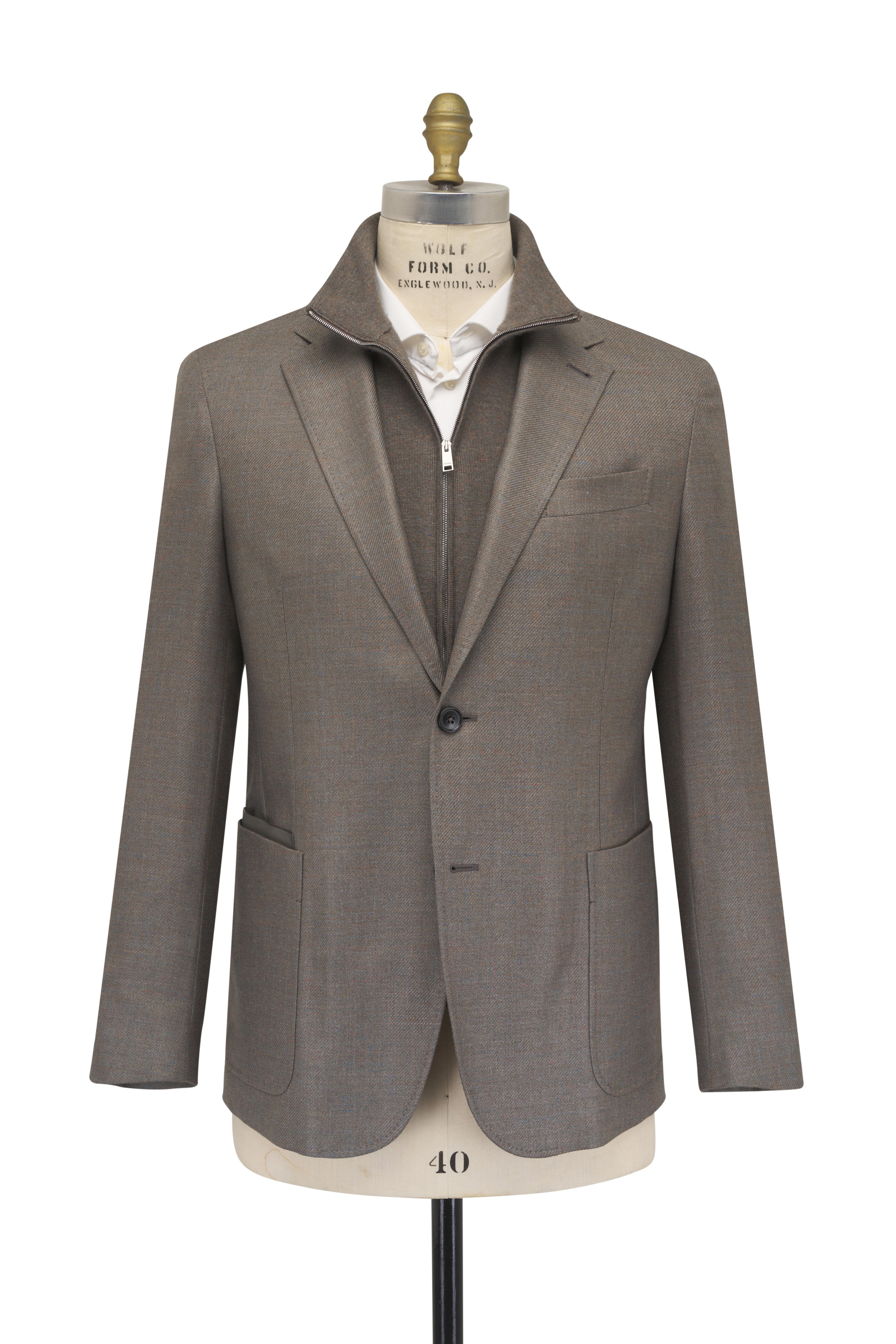 Zegna - Dark Taupe Multi Melange Dickey Sportcoat